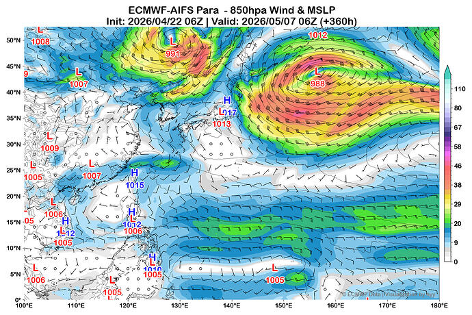MediumRange_AIFS_850Wind_MSLP_20260422_06_F360_Single